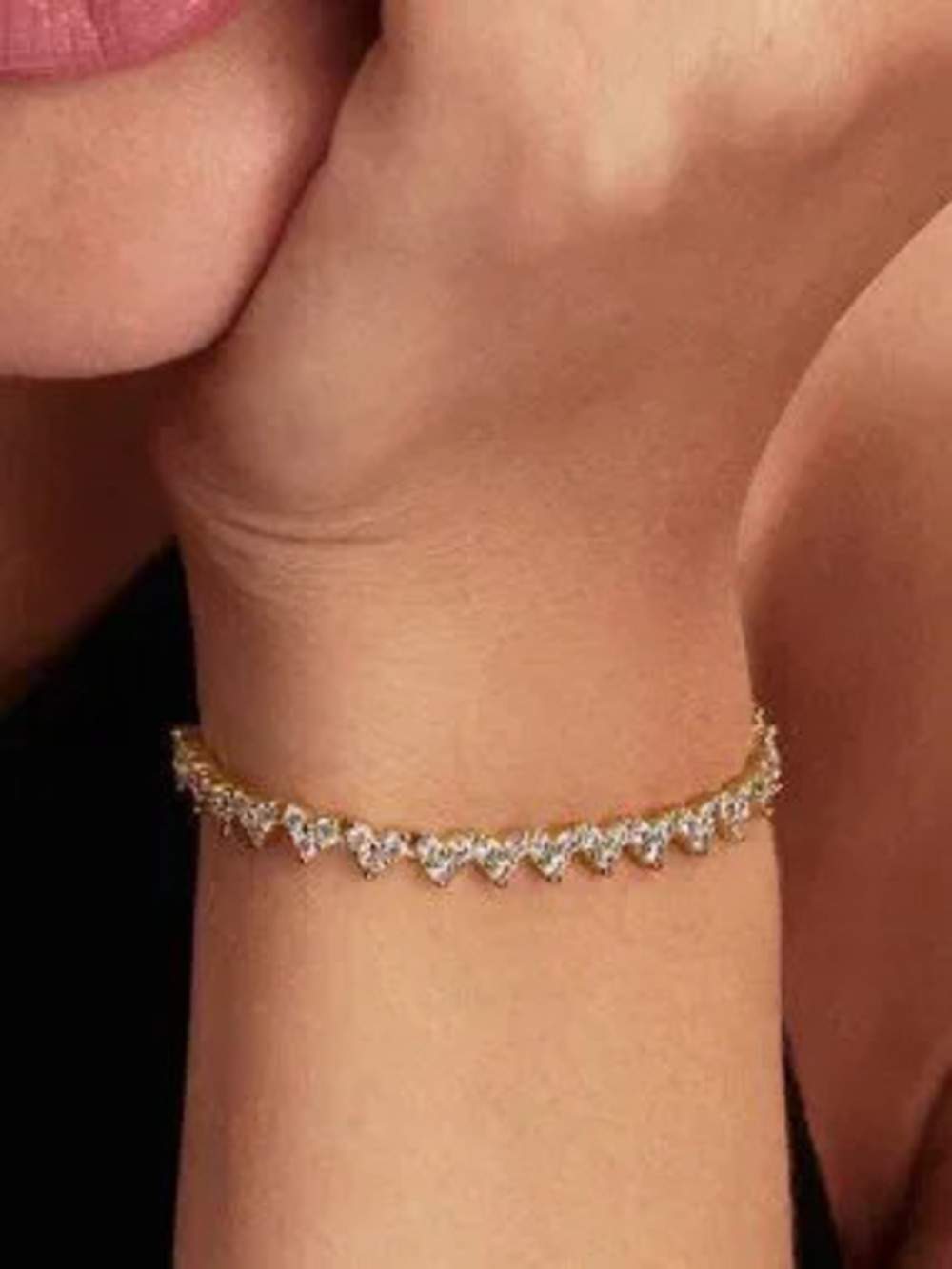Pandora Triple Stone Heart Bracelet
